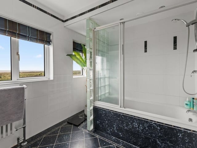 The bathroom.