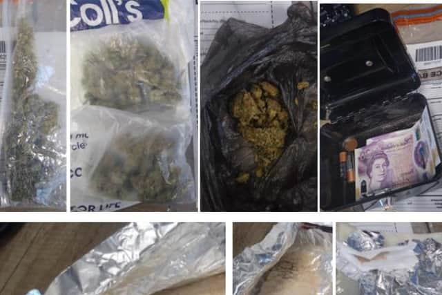 The drugs and cash siezed during the warrant in Tower Avenue, Lincoln.