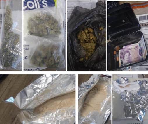 The drugs and cash siezed during the warrant in Tower Avenue, Lincoln.