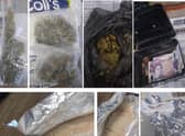 The drugs and cash siezed during the warrant in Tower Avenue, Lincoln.