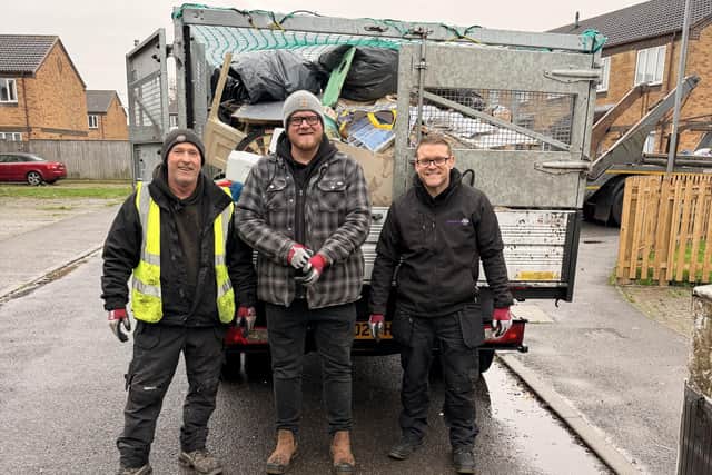 Platform teams taking part in a community clean up in St Clement's Close, Sutton on Sea.