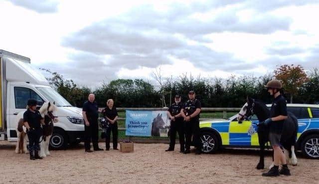 The new head collars and lead reins will allow escaped horses to be lead to safety more easily. Photo: Lincolnshire Police