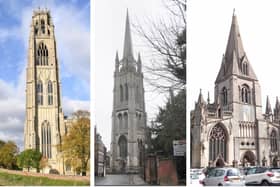 Among those to benefit in 2023 ... pictured (from left) St Botolph's Church, Boston, St James' Church, Louth, and St Denys Church, Sleaford.
