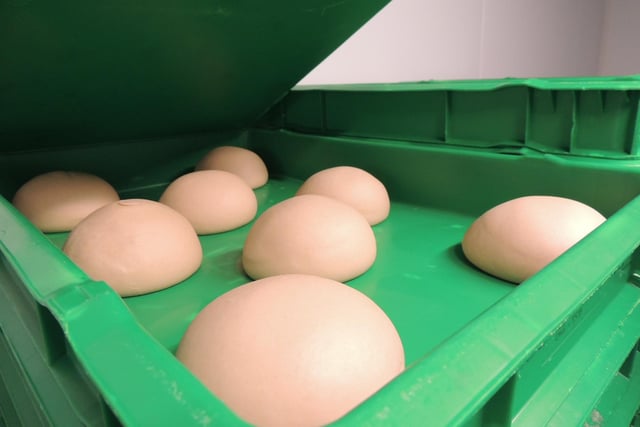 Fresh balls of dough ready to be hand stretched into pizzas at the Sleaford store.