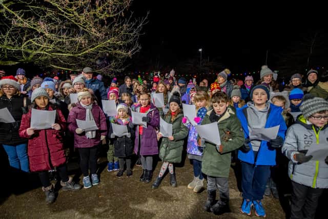 St Andrew Primary school Choir singing at the Christmas fayre.