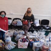 Horncastle Community Larder's volunteers preparing for Christmas in 2021.