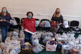 Horncastle Community Larder's volunteers preparing for Christmas in 2021.