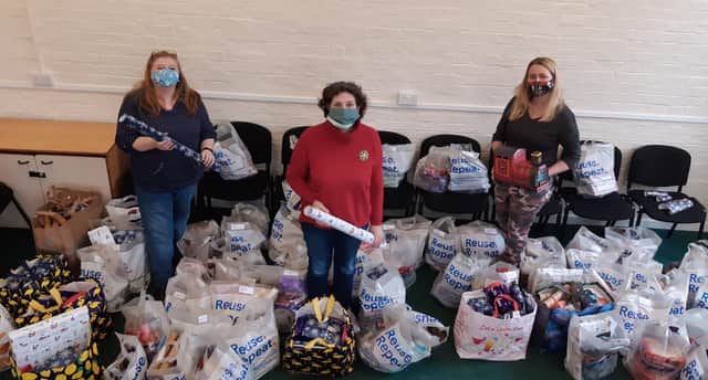 Horncastle Community Larder's volunteers preparing for Christmas in 2021.