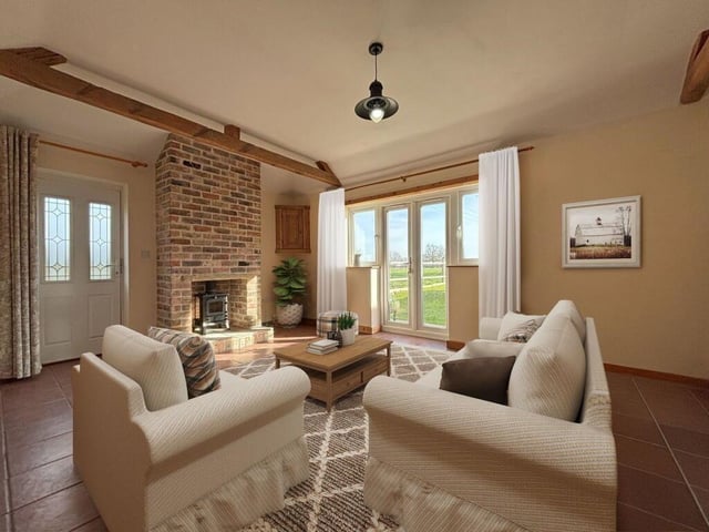 The living area in the bungalow.