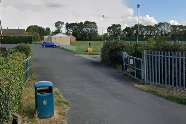 Ruskington sports pavilion and playing field. Credit: Google