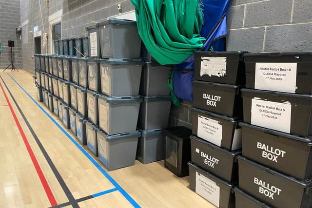 Ballot boxes in East Lindsey.
