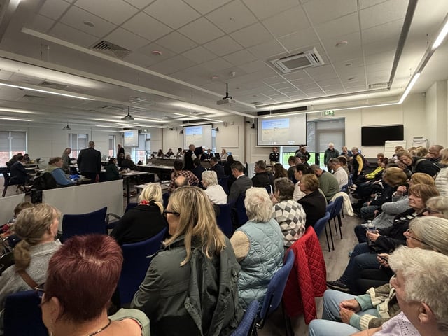 Campaigners filled the meeting. Photo: James Turner