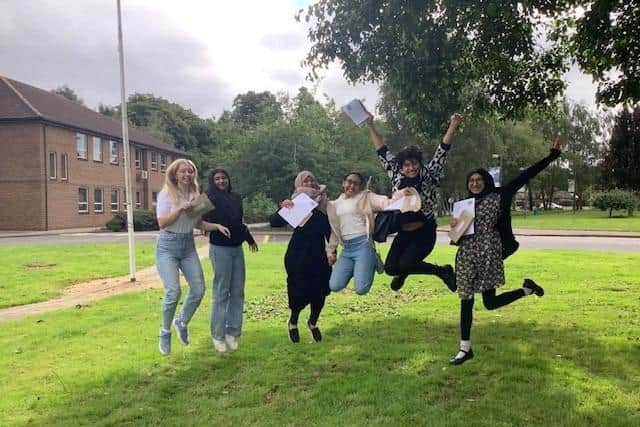Pictured at Boston High School (from left), Keira Stevenson, Therese Chacko, Radeyah Chowdhury, Soniya Martin, Evelyn Abey, and Zahra Rizvi.