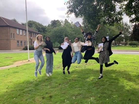 Pictured at Boston High School (from left), Keira Stevenson, Therese Chacko, Radeyah Chowdhury, Soniya Martin, Evelyn Abey, and Zahra Rizvi.