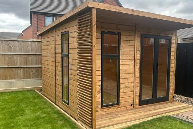 Pent Style Summerhouse with Louvered side panel