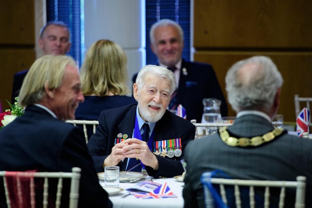 D-Day veteran Les Budding enjoying the NKDC Armed Forces Day lunch. Photo: NKDC/Chris Vaughan