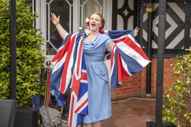 Miss Sarah-Jane the 1940s vocalist at the Petwood Hotel in Woodhall Spa.