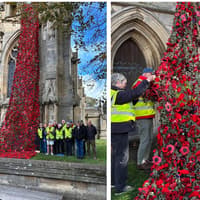 Sleaford church poppy cascade is amazing community effort