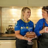 Celebrity chef Rachel Green (right) with  Ellie Carter from the St Barnabas fundraising team