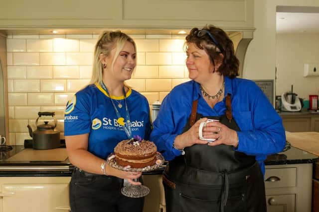 Celebrity chef Rachel Green (right) with Ellie Carter from the St Barnabas fundraising team