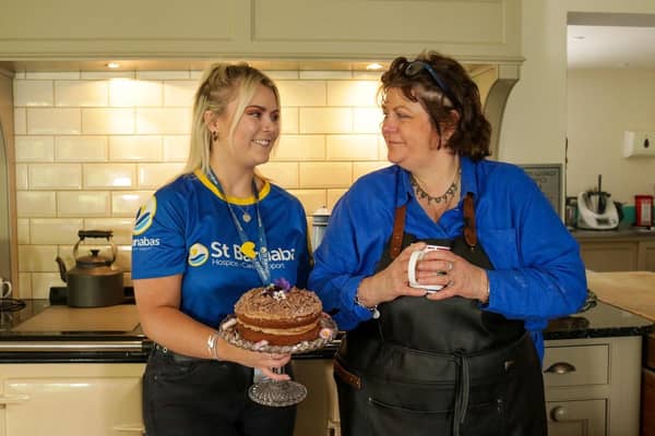 Celebrity chef Rachel Green (right) with  Ellie Carter from the St Barnabas fundraising team