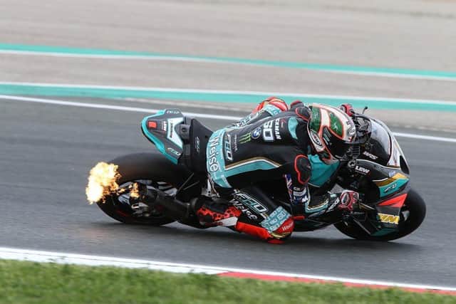 Peter Hickman in action at Navarra. Photo by Dave Yeomans.