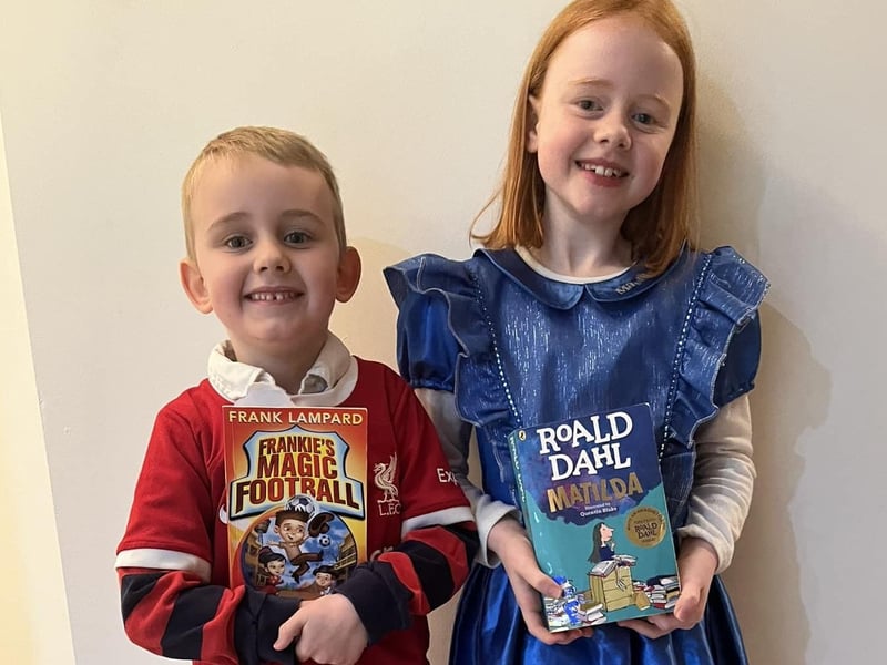 Rory and Isla Armitage dressed for World Book Day at Caythorpe School.
