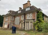 Charles and Sally Pinchbeck in front of Heckington Manor on the day they bought it in 2020. Photo: Charles Pinchbeck
