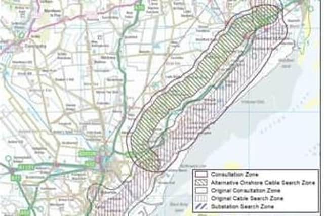 Proposed routes of the cable which have been the subject of previous consulations.