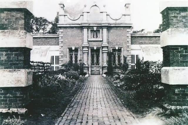 1920s archive image of Harlaxton Manor Walled Garden