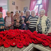 The Knit and Natter Group in Burgh le Marsh with (left) Louise Clarkson, secretary of the Skegness RBL branch.