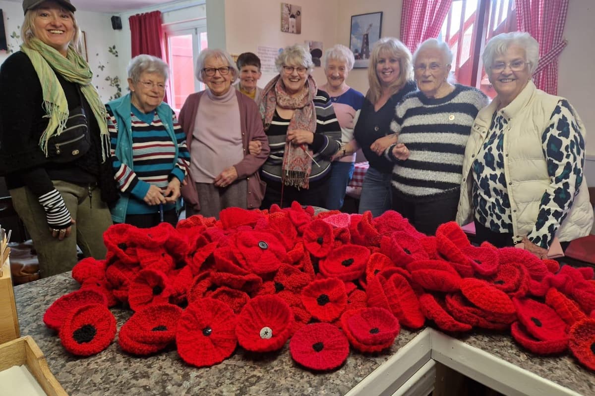 Knitting group creates hundreds of poppies for ambitious Royal British Legion display in Skegness 