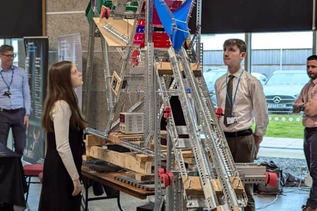 A machine created by students of Lincoln UTC