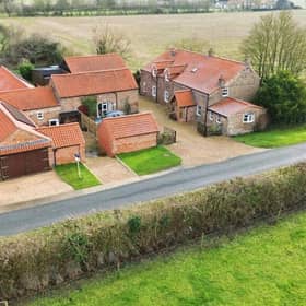 An aerial view of the properties.