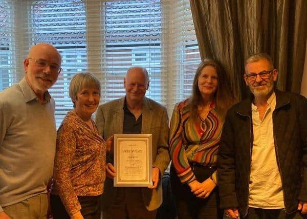 L to R: Dr. Richard Gurnham, President of Louth Civic Trust; Flora Bennett; Paul Bennett; Liz Mayle; Norman Smith