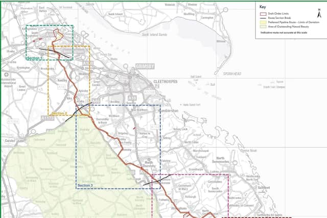 The proposed route for the pipeline.