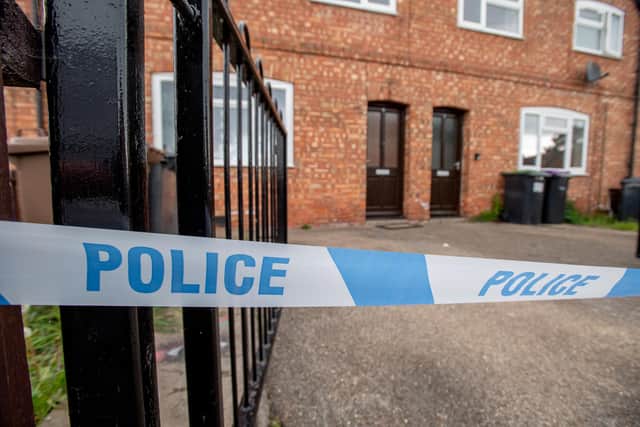 Investigations continue at the scene of the double deaths in George  Street, Sleaford.