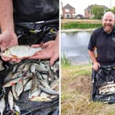 Winner Danny West shows off his catch.