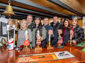 The Blue Bell's new consortium, from left: Karin Haines, Ronnie Haines, Sue Maltby, Nick Maltby, Steve Leggate, Debbie Gorensweigh and John Gorensweigh.