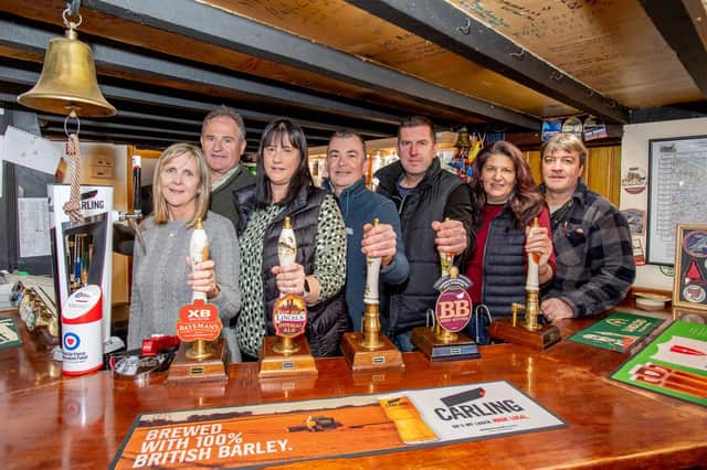 The Blue Bell's new consortium, from left: Karin Haines, Ronnie Haines, Sue Maltby, Nick Maltby, Steve Leggate, Debbie Gorensweigh and John Gorensweigh.
