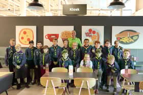 Stephen Bromby, community champion at Asda, with Scouts during one of the 'green' tours.