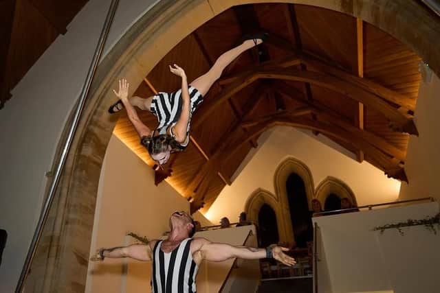 Circus acrobats from the New Chapel's opening night. (Photo supplied)