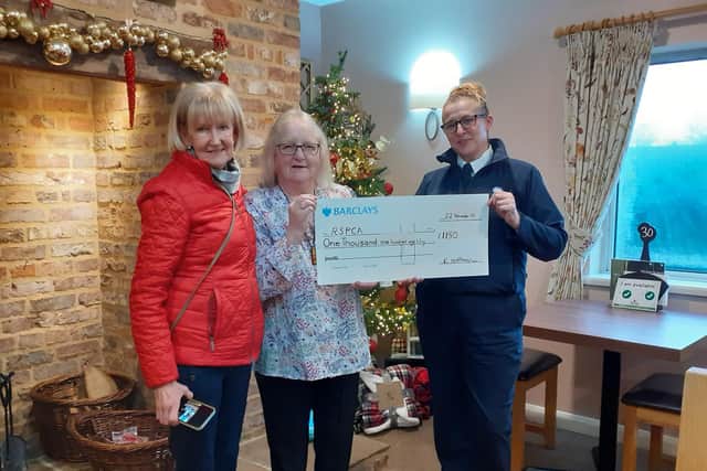 Local tundraiser Katherine Hoffmanwith with Carol Roadley and RSPCA Inspector Laura Jones.