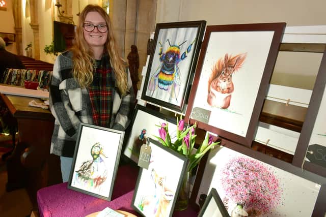 Lucinda McQuade of Horncastle with her art work.