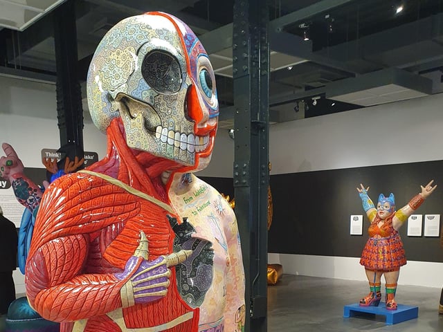 Jason's large-scale pieces are playful but make you think.