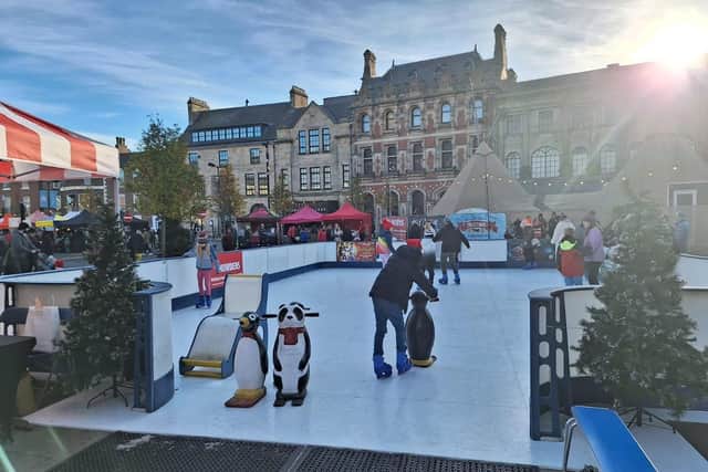 A synthetic ice rink is expected to be a highlight of this year's Boston Christmas Festival. This picture shows such an attraction at Bishop Auckland.