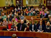 Some of those who attended the public safety meeting in Boston on Friday.
