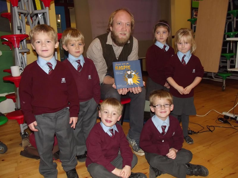 Pupils at William Alvey CofE School, Sleaford, playing host to musician Dan Mayfield, who had recently branched out into the world of children’s literature. His book, Jasper and the Magpie, aimed to encourage readers to be accepting of differences and unusual passions, particularly with regards to autistic children. During his visit, Mr Mayfield ran workshops with the pupils.