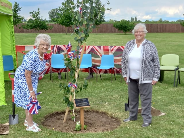 The Butterfly Hospice marked the occasion by the planting of a silver birch, officiated by two long term supporters, sisters Thelma Fountain, left, and Pam Bell, right.