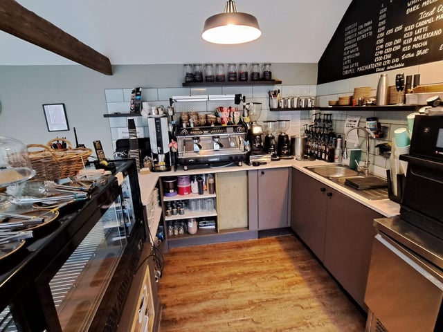 The cafe kitchen area.